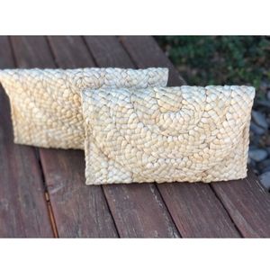 BRAND NEW HANDMADE straw clutch